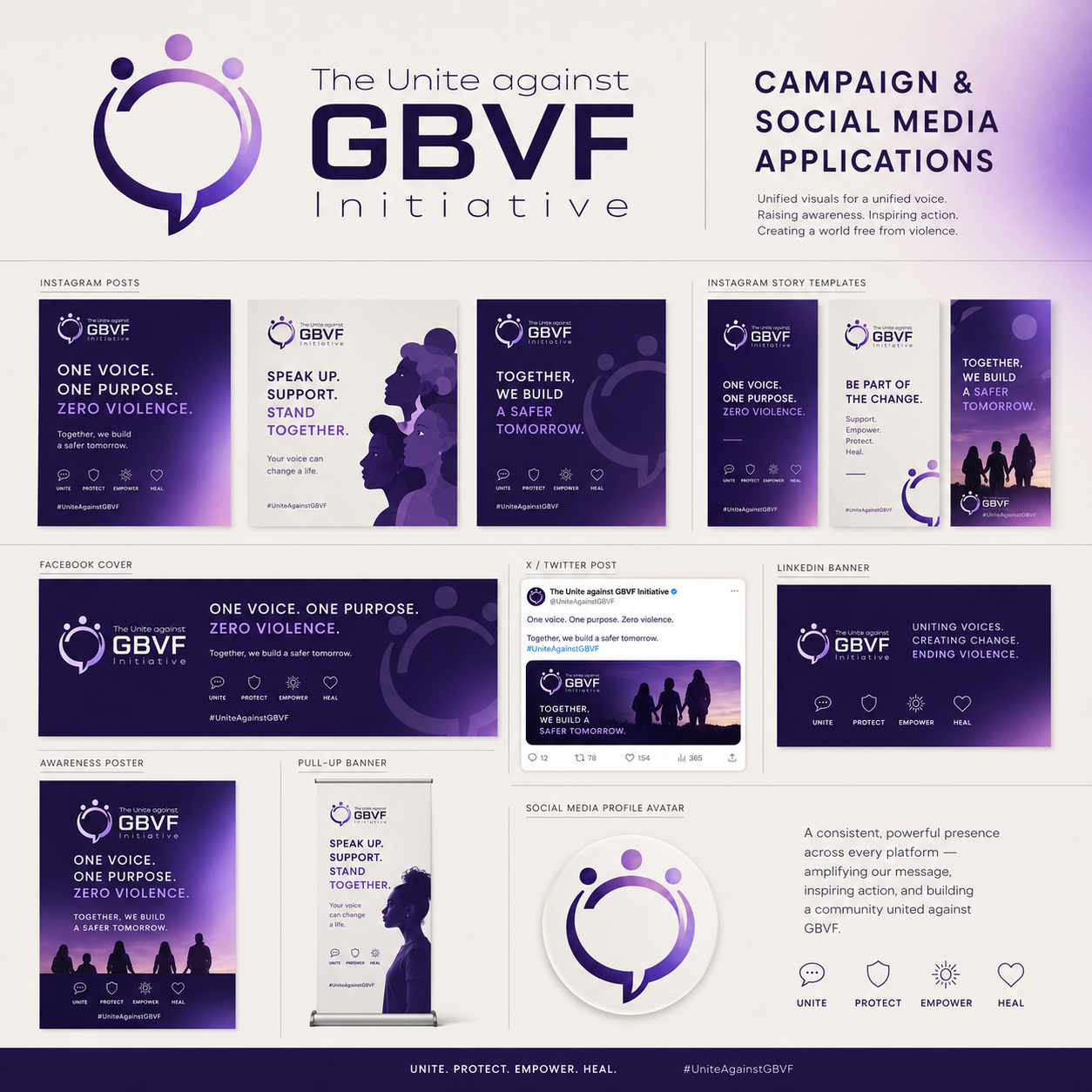 Unite Against GBVF campaign and social media applications